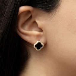 Silver Earrings SE455BKGP