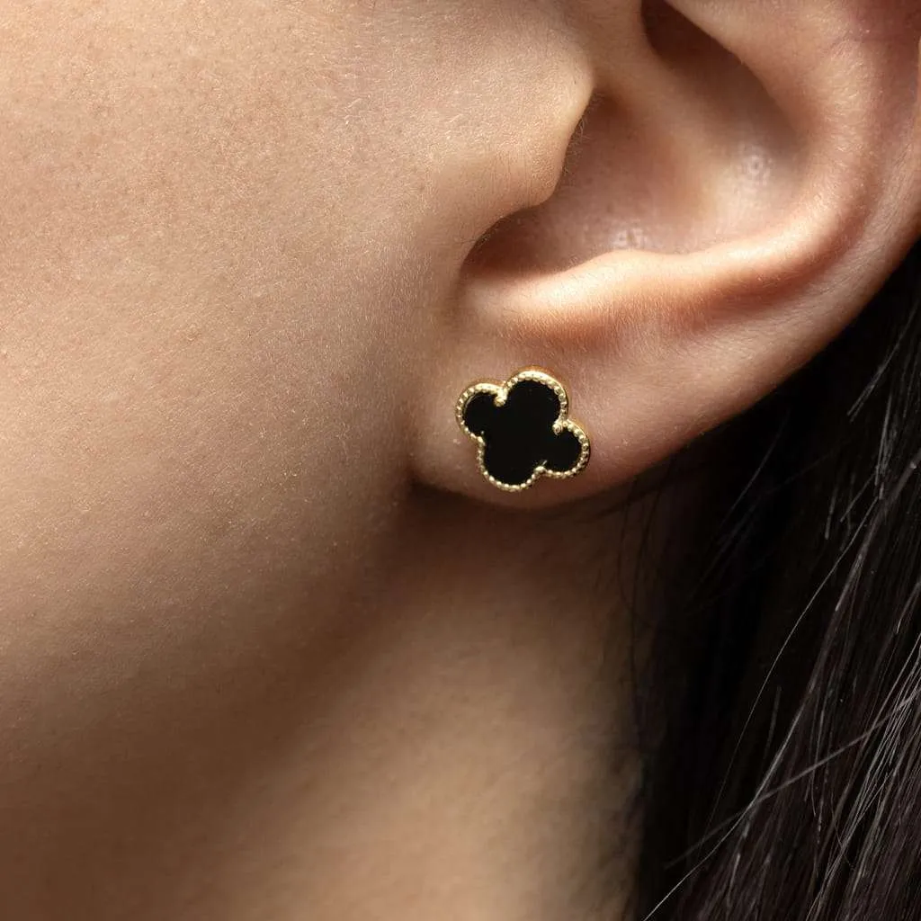 Silver Earrings SE803BKGP
